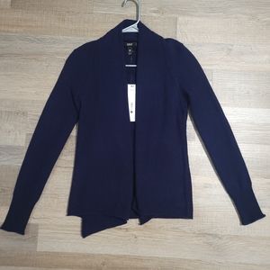 Aqua Cashmere Open Cardigan Women's XS Navy Blue NWT